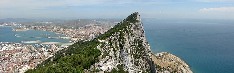View north along the Rock of Gibraltar from its summit